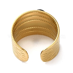 6Pcs 6 Style Crown & Teardrop & Heart 304 Stainless Steel Open Cuff Rings Set&nbsp;RJEW-P092-04G-M