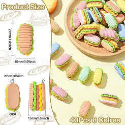 40Pcs 8 Colors Resin Pendants&nbsp;RESI-CJ0004-50