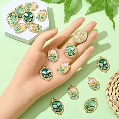 16pcs 4 styles Rack Plating Alloy Enamel Pendants&nbsp;ENAM-YW0005-42