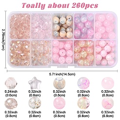 260Pcs 10 Styles Baking Paint Glass Beads&nbsp;DGLA-YW0001-49
