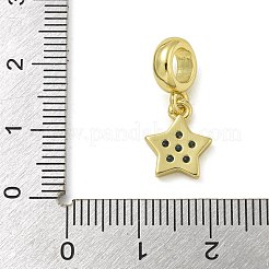 Rack Plating Brass Micro Pave Clear Cubic Zirconia European Dangle Pendants&nbsp;KK-Z067-27G