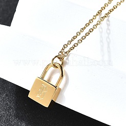 304 Stainless Steel Rolo Chain Pendant Necklaces&nbsp;NJEW-S444-01G-02