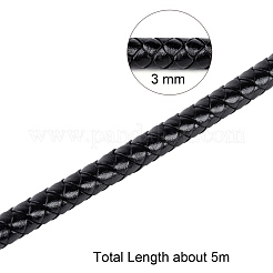 Braided Leather Cord with Core&nbsp;WL-F009-B02-8mm