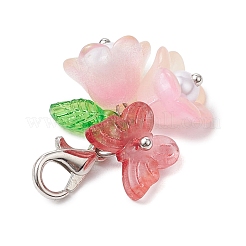 6Pcs Flower Glass Pendant Decorations&nbsp;HJEW-JM02791