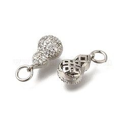 Rack Plating Brass Micro Pave Cubic Zirconia Charms&nbsp;KK-F883-08P