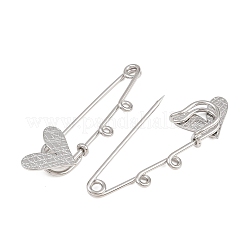 Crisscross Heart 304 Stainless Steel Safety Pins Brooch Findings&nbsp;SA-CBA098D-15E-P02