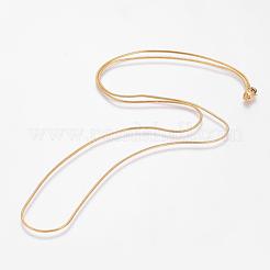 Eco-Friendly Rack Plating Brass Chain Necklaces&nbsp;MAK-G002-05G-A-FF