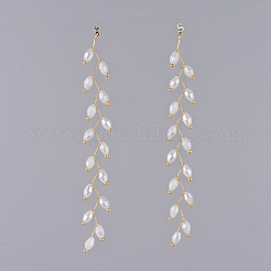 Electroplate Glass Beads Dangle Stud Earrings&nbsp;EJEW-JE03820-02