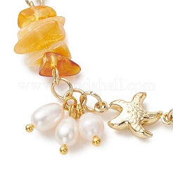 Natural Cultured Freshwater Pearl Beads Charm Bracelets&nbsp;BJEW-JB13767-01