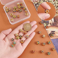 40Pcs 10 Colors Brass Rhinestone Beads&nbsp;KK-PH0006-03