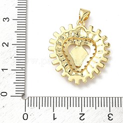 Brass Micro Pave Clear Cubic Zirconia Pendants&nbsp;KK-P350-18G-01
