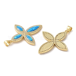 Rack Plating Brass Micro Pave Cubic Zirconia Pendants&nbsp;KK-P268-17J-G