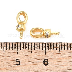 Brass Micro Pave Cubic Zirconia Screw Eye Peg Bails&nbsp;CU-CBA3901-02G