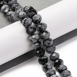 Natural Snowflake Obsidian Beads Strands&nbsp;G-K380-A12-01