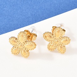 Flower 304 Stainless Steel Necklaces & Stud Earrings Sets for Women&nbsp;SJEW-K003-01G