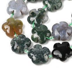 Natural Moss Agate Beads Strands&nbsp;G-NH0009-A01-02
