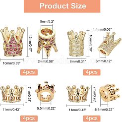 16Pcs 4 Style Brass Cubic Zirconia Beads&nbsp;KK-NB0001-53