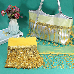 10 Yards Beading Sequins Polyester Tassel Ribbons&nbsp;SRIB-WH0026-12B