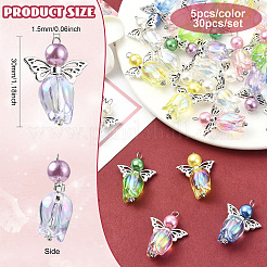 30pcs Alloy & Glass & Acrylic Pendant&nbsp;PALLOY-CJ00130