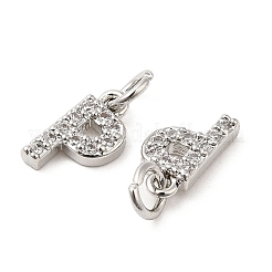 Brass Micro Pave Grade AAA Cubic Zirconia Charms&nbsp;ZIRC-P067-11P-P-NR