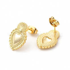 Brass Heart Stud Earrings for Women&nbsp;EJEW-I283-02G