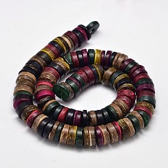 Colorful Natural Coconut Disc Bead Strands&nbsp;COCB-O002-03