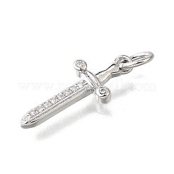 Brass Micro Pave Cubic Zirconia Pendants&nbsp;KK-V007-17P