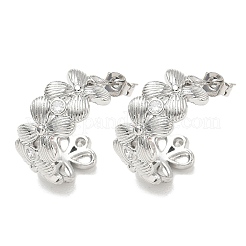 Brass Micro Pave Cubic Zirconia Stud Earrings for Women&nbsp;KK-CBA760A-08P