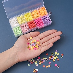 1500Pcs 10 Colors Light Colors Handmade Polymer Clay Beads&nbsp;CLAY-YW0001-37A