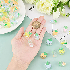 60Pcs 6 Style Transparent Acrylic Enamel Beads&nbsp;ACRC-BC0001-01