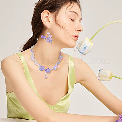 100Pcs 4 Styles Baking Paint Transparent Glass Bead Caps&nbsp;DGLA-TA0001-50