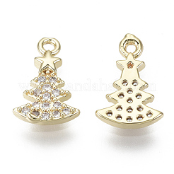 Brass Micro Pave Clear Cubic Zirconia Charms&nbsp;KK-S348-517-NF