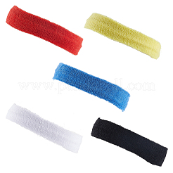 5Pcs 5 Colors Cotton & Spandex Yarns Exercise Elastic Headbands&nbsp;OHAR-CY0001-13