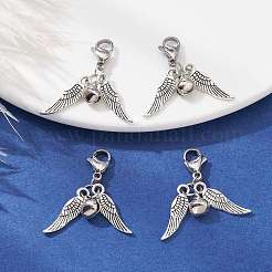 Alloy Wings and Iron Bell Pendant Decoration&nbsp;HJEW-JM01309-02