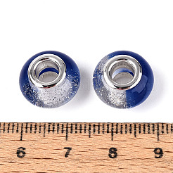 Transparent Resin Rondelle European Beads&nbsp;RESI-N044-02C
