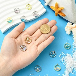 11Pcs 11 Colors Alloy Glass Pendants&nbsp;FIND-CJ0004-97