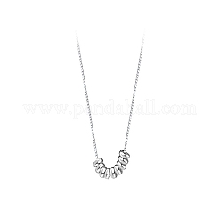 925 Sterling Silver Lucky Bead Rondelle Beaded Pendant Necklaces for Women&nbsp;FS-WGA8826-01