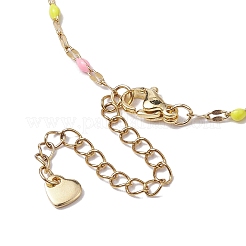 304 Stainless Steel Enamel Link Chains Anklets&nbsp;AJEW-AN00588-02