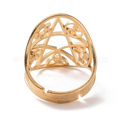 Star with Sailor's Knot & Corss & Yin Yang Adjustable Ring&nbsp;LS-RJEW-P037-02G