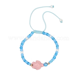 Tortoise Synthetic Turquoise Braided Bead Bracelets for Women&nbsp;BJEW-JB11694