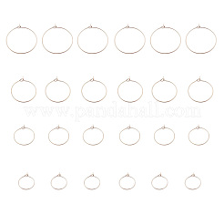 24Pcs 4 Size 316L Surgical Stainless Steel Hoop Earring Findings&nbsp;STAS-ZZ0001-03RG