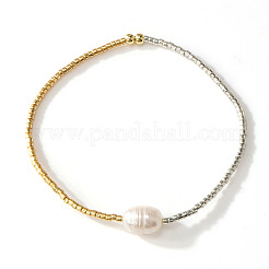 Imitation Pearl & Glass Seed Bead Stretch Bracelets for Women&nbsp;NJ9716-1