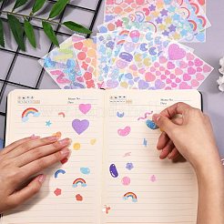 14 Sheets 7 Style Waterproof Laser Plastic Self Adhesive Stickers&nbsp;DIY-SZ0002-72