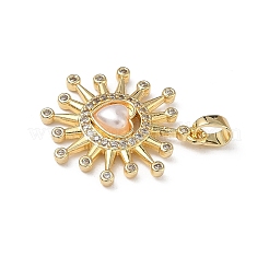 Brass Micro Pave Cubic Zirconia Pendants&nbsp;KK-F924-13G