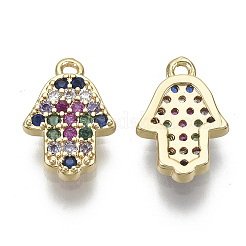 Brass Micro Pave Cubic Zirconia Charms&nbsp;KK-S348-550-NF