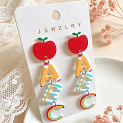 Teachers' Day Printed Acrylic Stud Dangle Earrings&nbsp;WG18C88-01