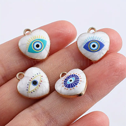 8Pcs 4 Styles Alloy Enamel Pendants&nbsp;ENAM-FP0001-94