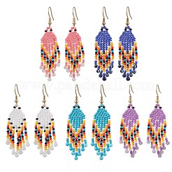Bohemian Glass Seed Beads Dangle Earrings&nbsp;EJEW-MZ00338