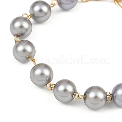 3Pcs 3 Colors Glass Pearl Round Beads Link Bracelets for Women&nbsp;BJEW-JB12051