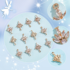 12Pcs Brass Pave Clear Cubic Zirconia Connector Charms&nbsp;ZIRC-AR0001-24